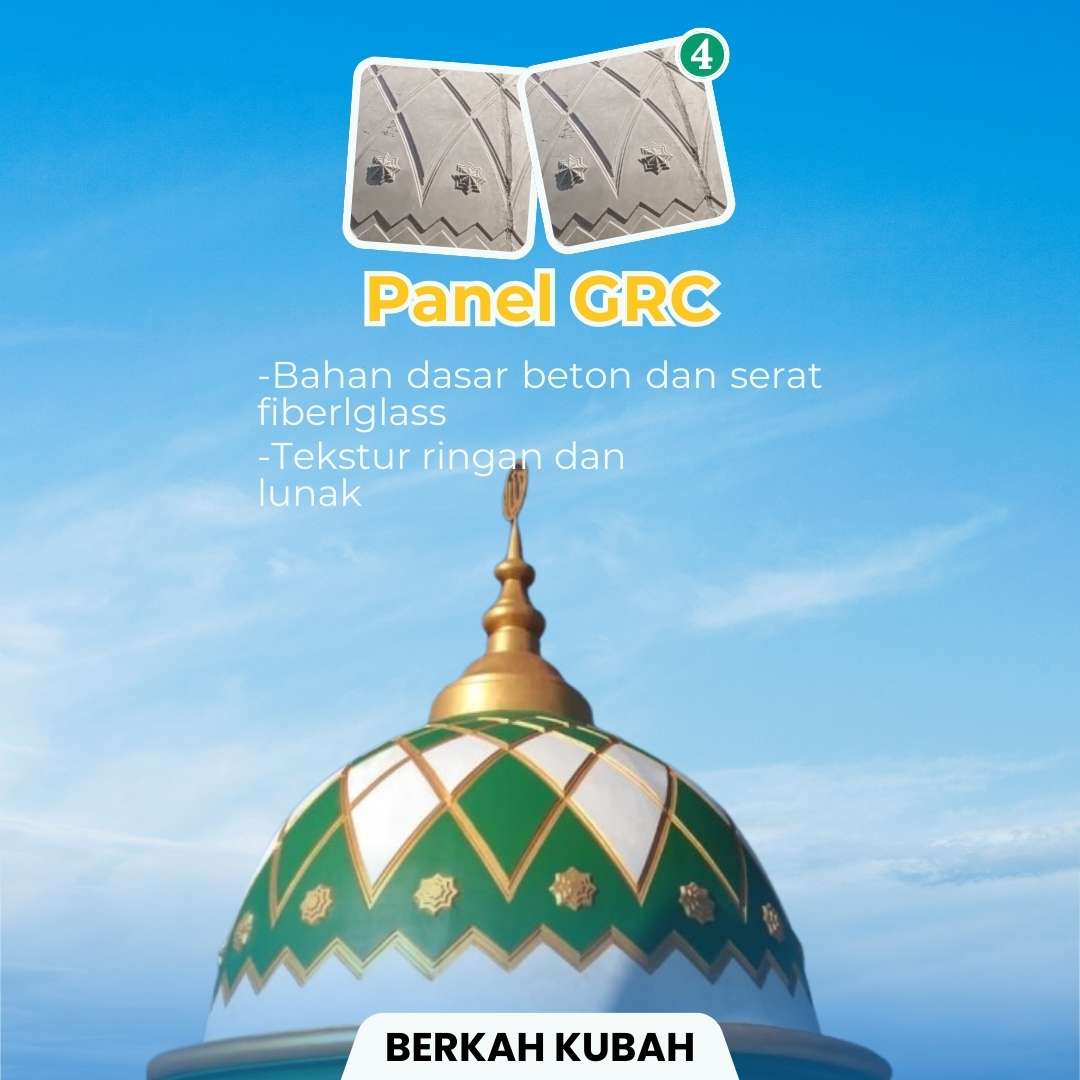 GRC (Glassfibre Rainforced Cement) berbahan dasar beton dan serat-serat fiberglass kemudian di campur dengan bahan penguat lainnya.Selain ringan, juga memiliki tekstur yang lunak.